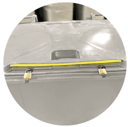 Double external hasp for increased security Double external hasp for increased security